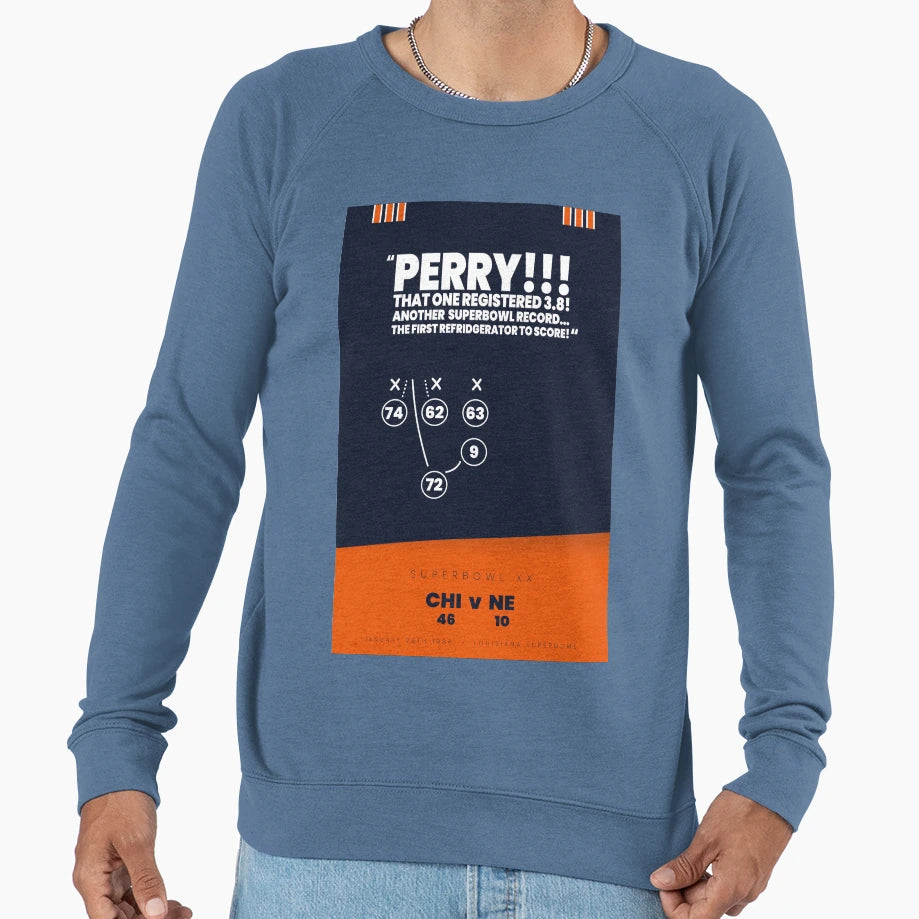 Fridge William Perry Playbook Art Sweatshirt - Minimalist Print for Adults - T-Shirt, Sweatshirt, Hoodie