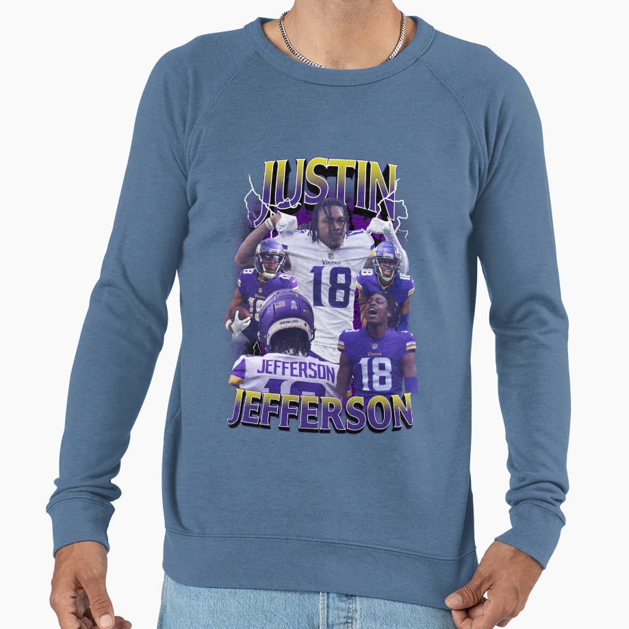 Justin Sports Jefferson Football Sweatshirt - Streetwear Style Men Women - T-Shirt, Sweatshirt, Hoodie