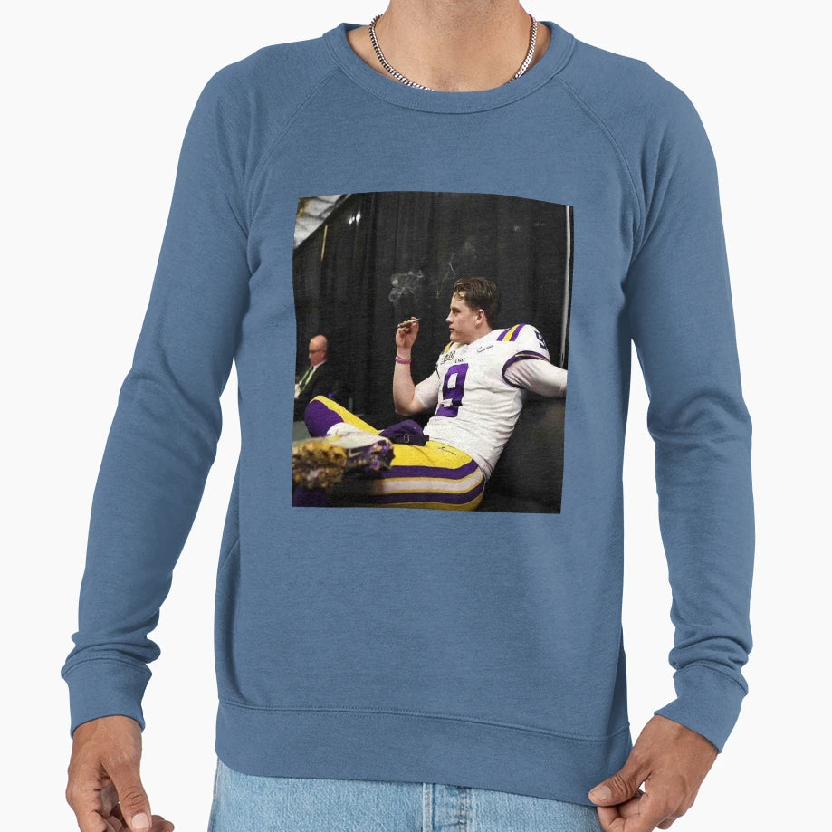 JB Smokingjoe Burrow Smoking Sweatshirt - Unique Graphic Men Women - T-Shirt, Sweatshirt, Hoodie