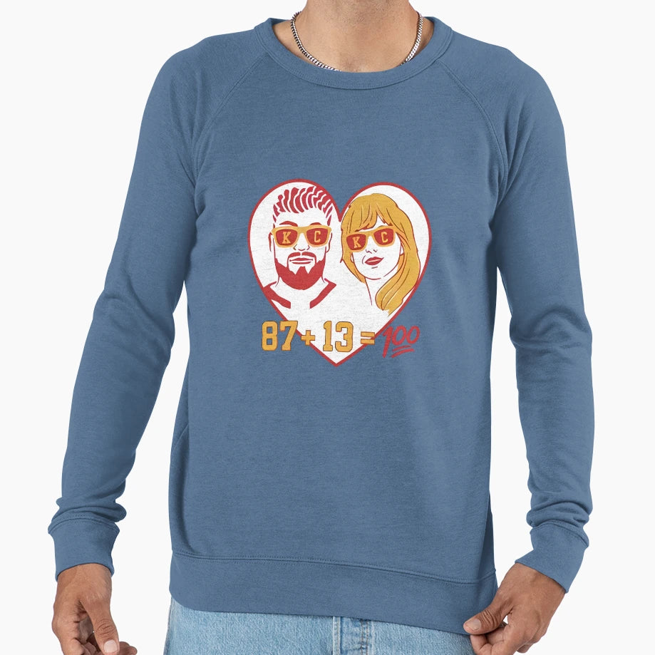 Taylor Travis 87 Plus 13 Equals 100 Sweatshirt - Minimalist Print Men Women - T-Shirt, Sweatshirt, Hoodie