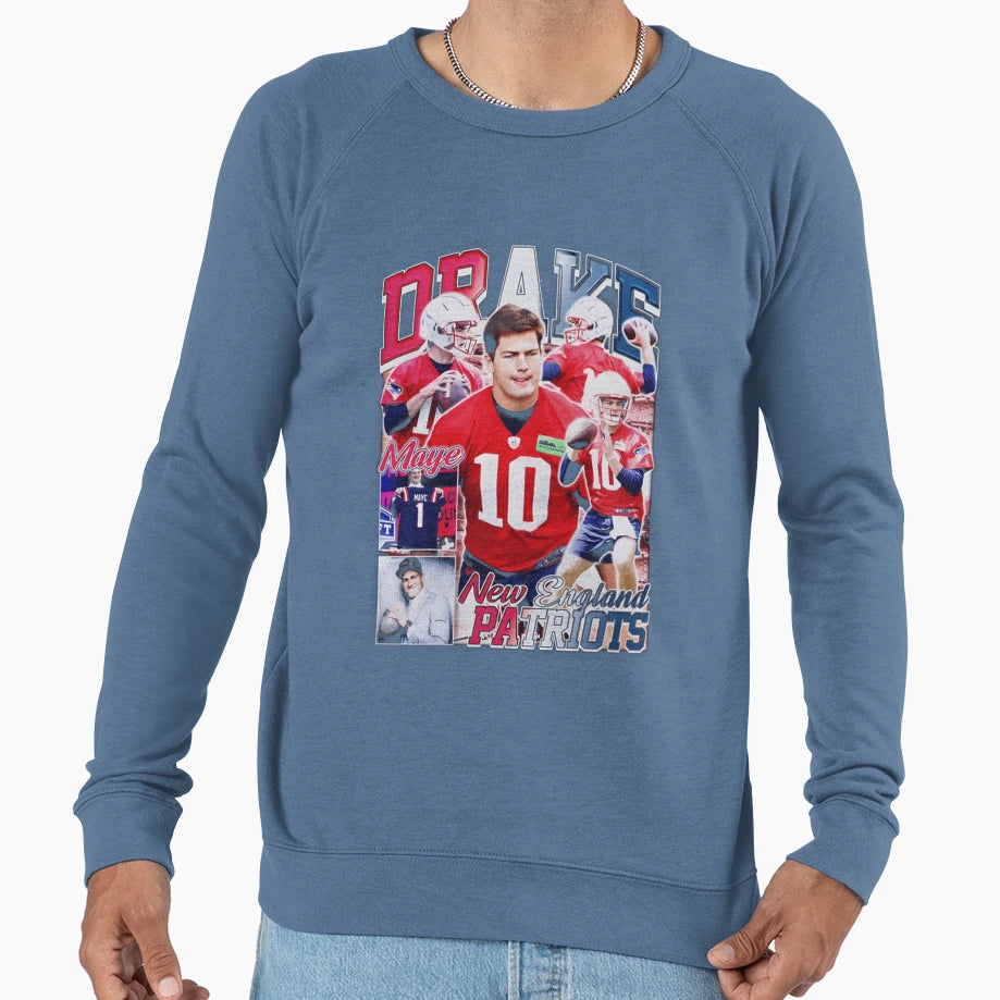 Drake Maye New England Collage Sweatshirt - Novelty Apparel for Adults - T-Shirt, Sweatshirt, Hoodie