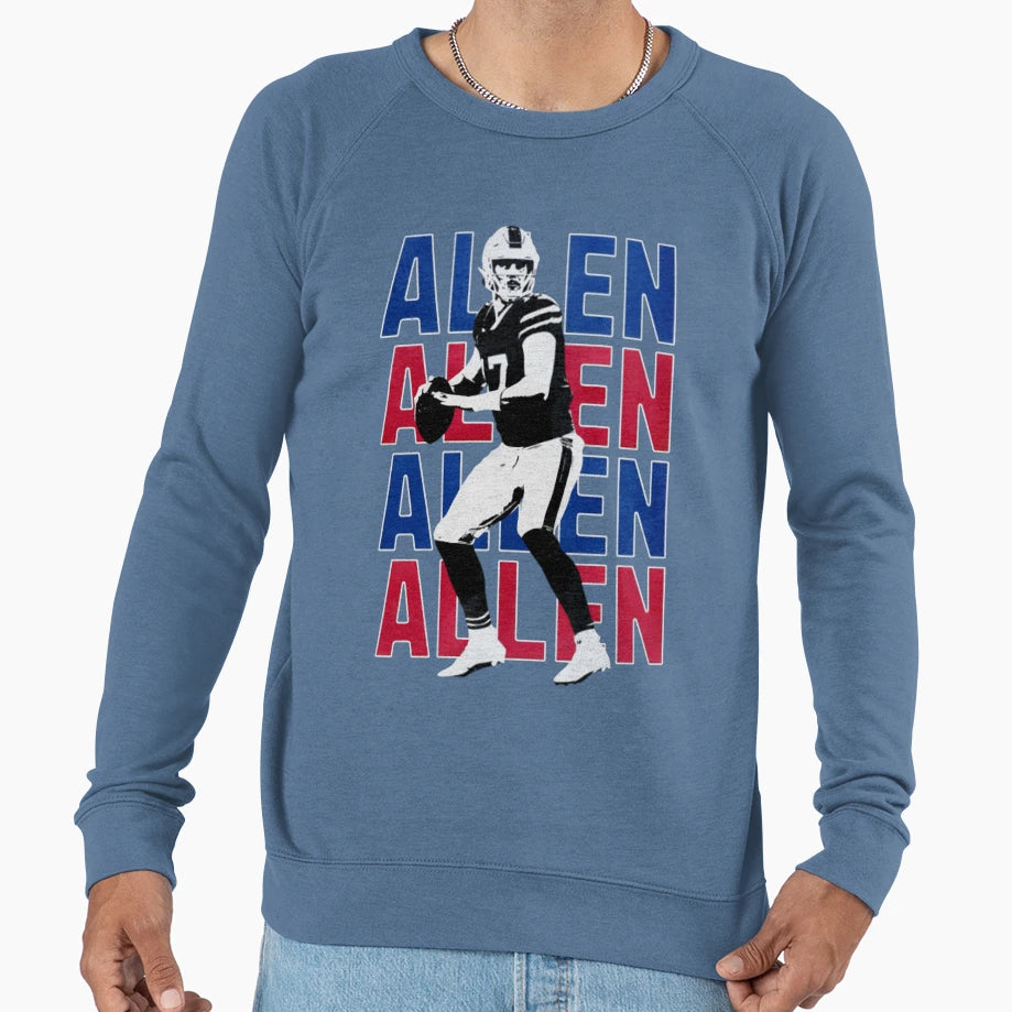Allen 17 Football Player Bold Sweatshirt - Graphic Print Men Women - T-Shirt, Sweatshirt, Hoodie