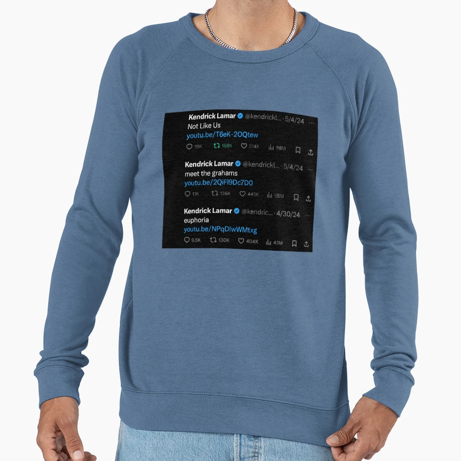 Kendrick Lamar Diss Song Tweets Sweatshirt - Aesthetic Graphic Unisex - T-Shirt, Sweatshirt, Hoodie