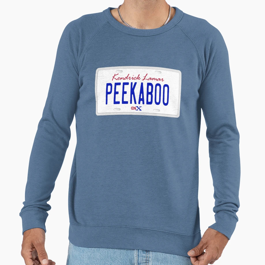 Peekaboo License Plate Sweatshirt - Graphic Print for Adults - T-Shirt, Sweatshirt, Hoodie