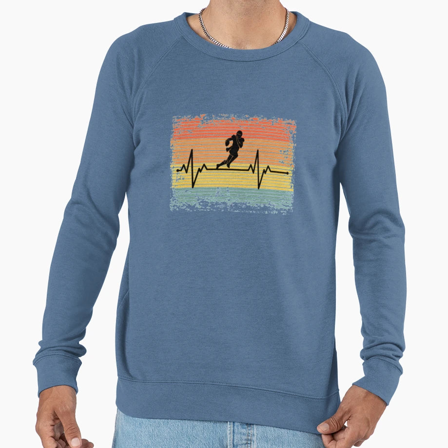 Heartbeat Football Gift Sweatshirt - Aesthetic Graphic for Adults - T-Shirt, Sweatshirt, Hoodie