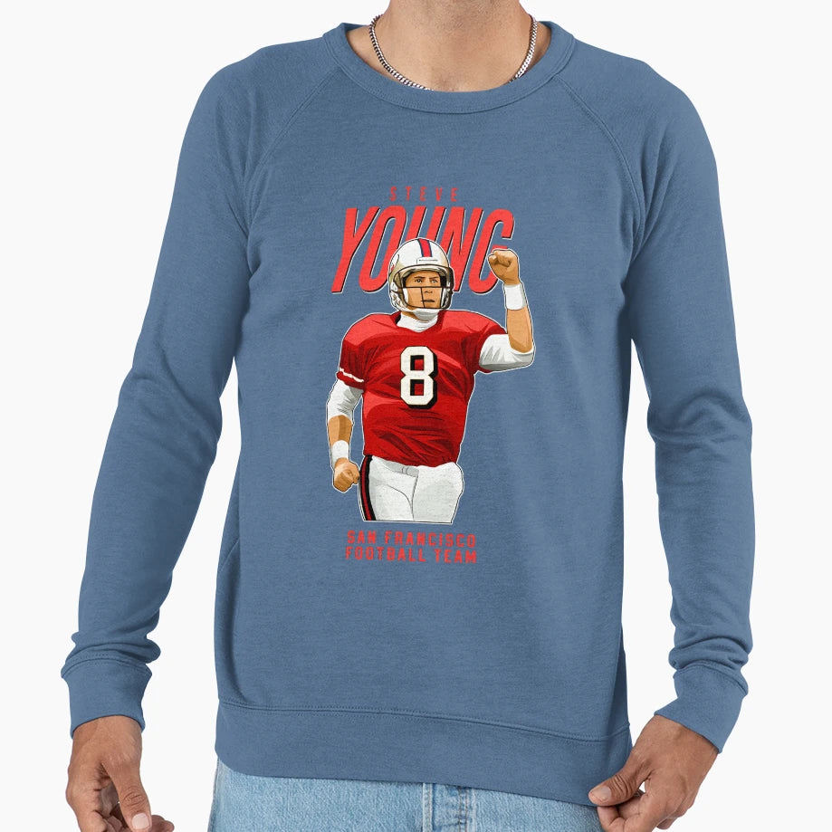 Steve Young 8 San Francisco Football Sweatshirt - Streetwear Style Unisex - T-Shirt, Sweatshirt, Hoodie