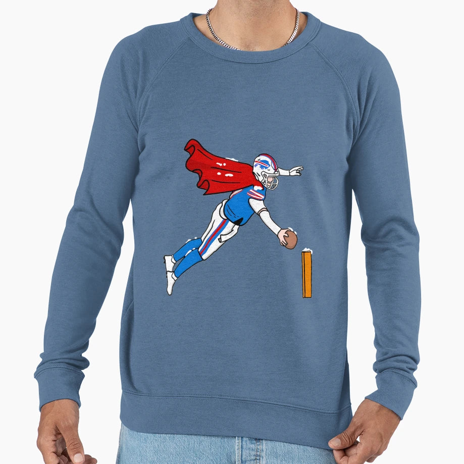 Super Buffalo Football Hero Dive Sweatshirt - Novelty Apparel for Adults - T-Shirt, Sweatshirt, Hoodie