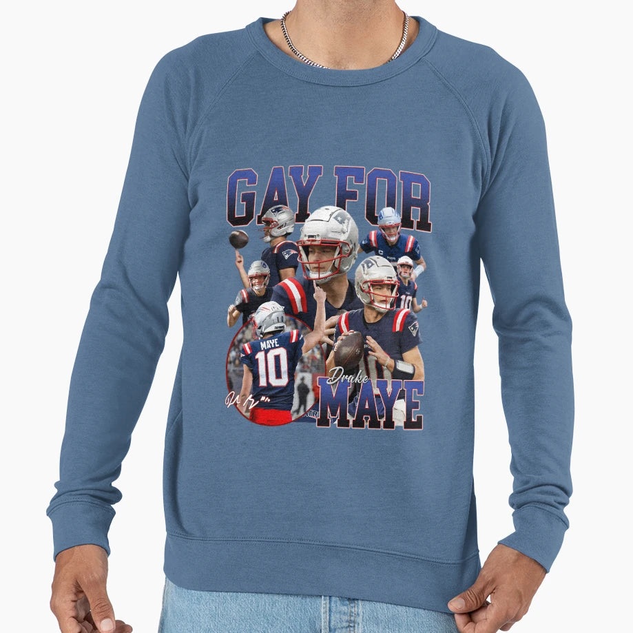 Drake Maye Gay Maye New England Sweatshirt - Custom Art Print Men Women - T-Shirt, Sweatshirt, Hoodie