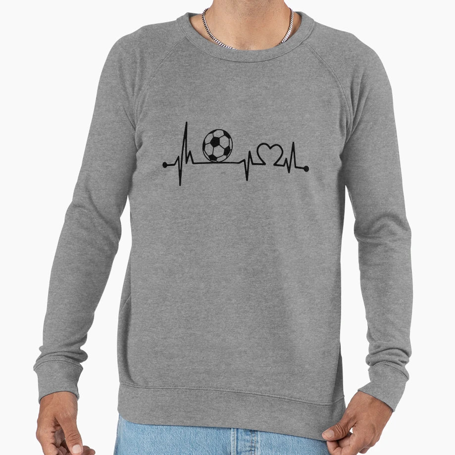 Soccer Heartbeat Sweatshirt - Novelty Apparel for Adults - T-Shirt, Sweatshirt, Hoodie