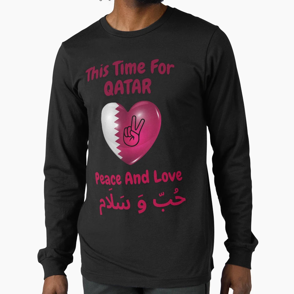 This Time Qatar Fans T Shirts And Flags T-Shirt - Graphic Print Unisex - T-Shirt, Sweatshirt, Hoodie