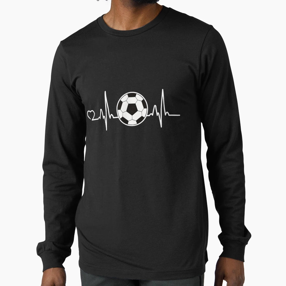 Funny Soccer Heartbeat Soccer Player T-Shirt - Streetwear Style for Adults - T-Shirt, Sweatshirt, Hoodie