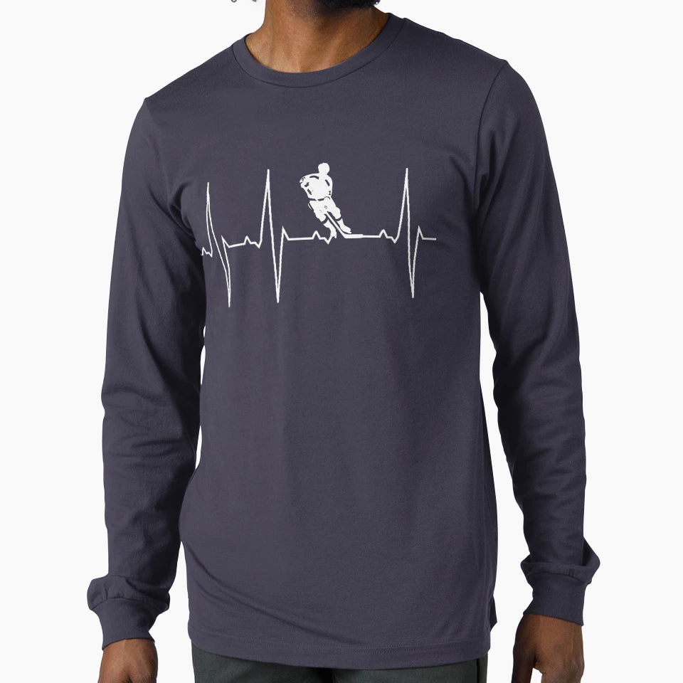 Heartbeat Ice Hockey T-Shirt - Custom Art Print for Adults - T-Shirt, Sweatshirt, Hoodie