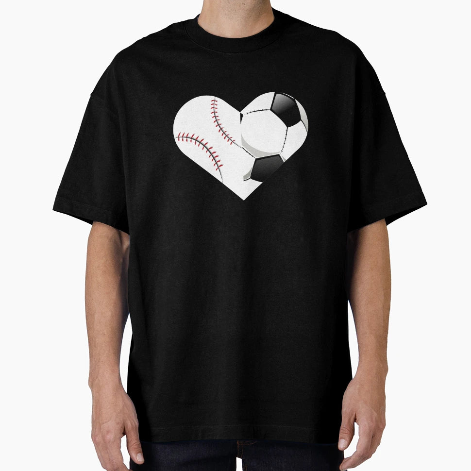 Soccer Baseball Heart Sports Baseball T-Shirt - Aesthetic Graphic Unisex - T-Shirt, Sweatshirt, Hoodie