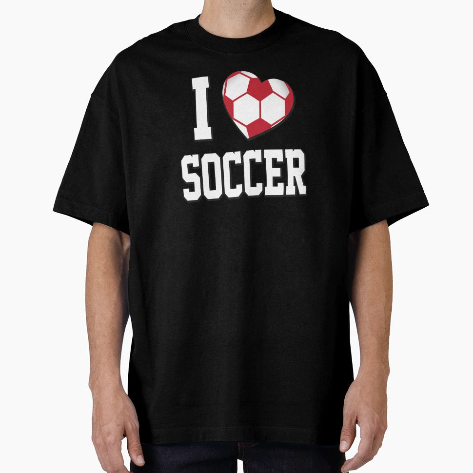 I Love Soccer Black Alt1 T-Shirt - Minimalist Print Unisex - T-Shirt, Sweatshirt, Hoodie