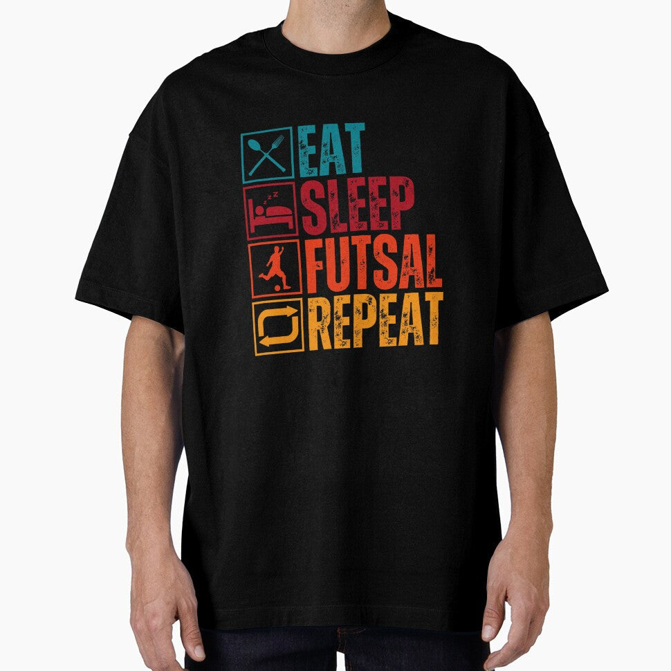 Eat Sleep Futsal Repeat by Designx99Shirt - Adult & Kids T-Shirts, Sweatshirts & Hoodies apparel design preview 1
