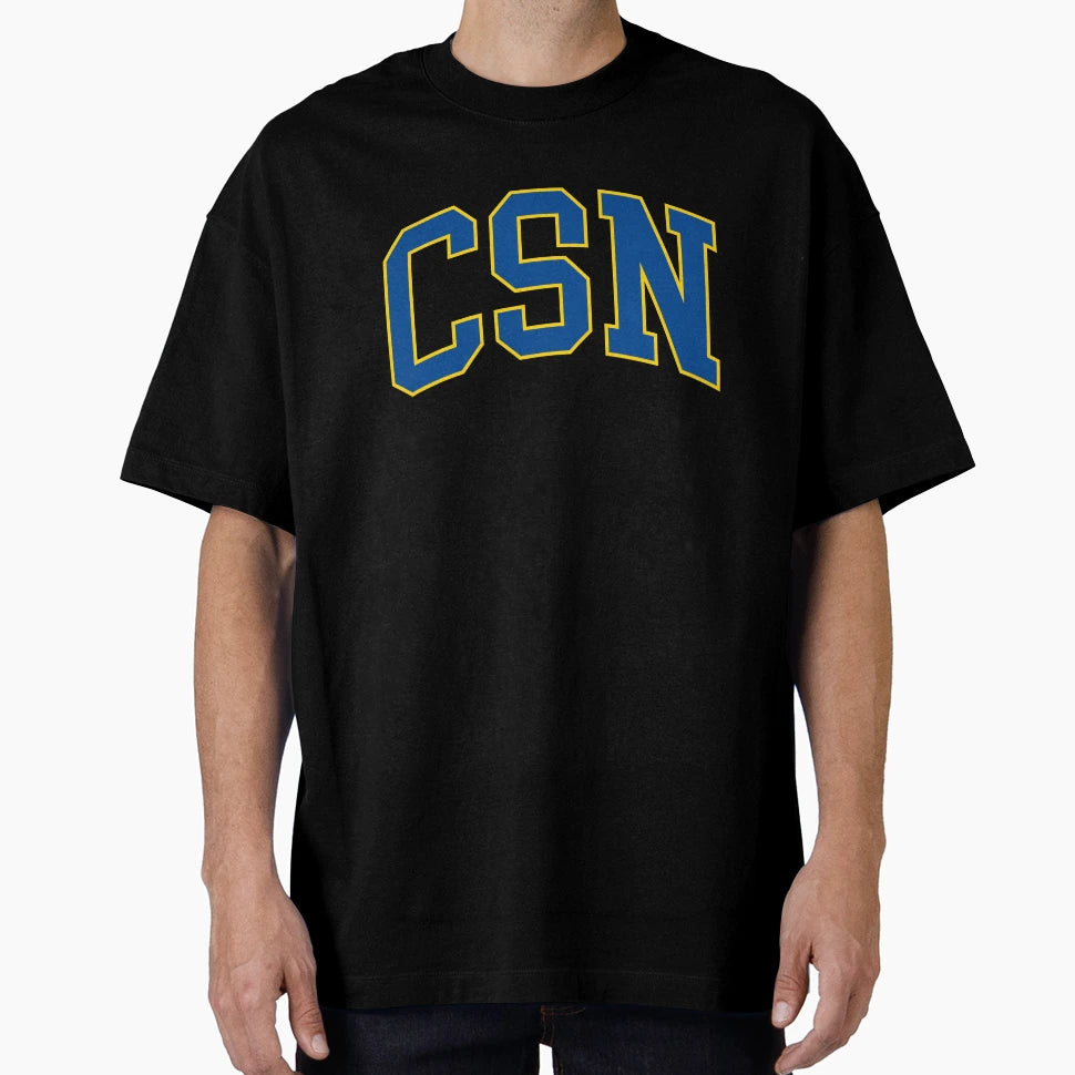 Csn College Font Curved T-Shirt - Graphic Print Unisex - T-Shirt, Sweatshirt, Hoodie