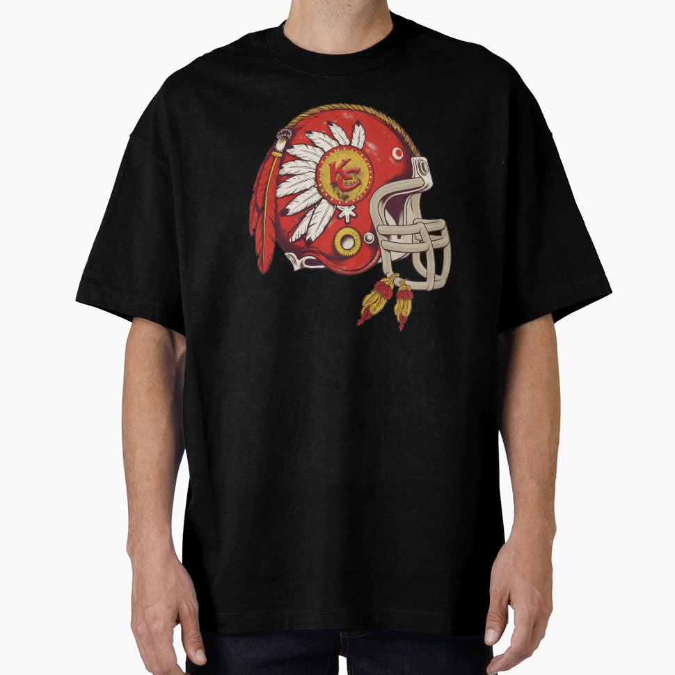 Kansas City Football Helmet T-Shirt - Aesthetic Graphic Men Women - T-Shirt, Sweatshirt, Hoodie