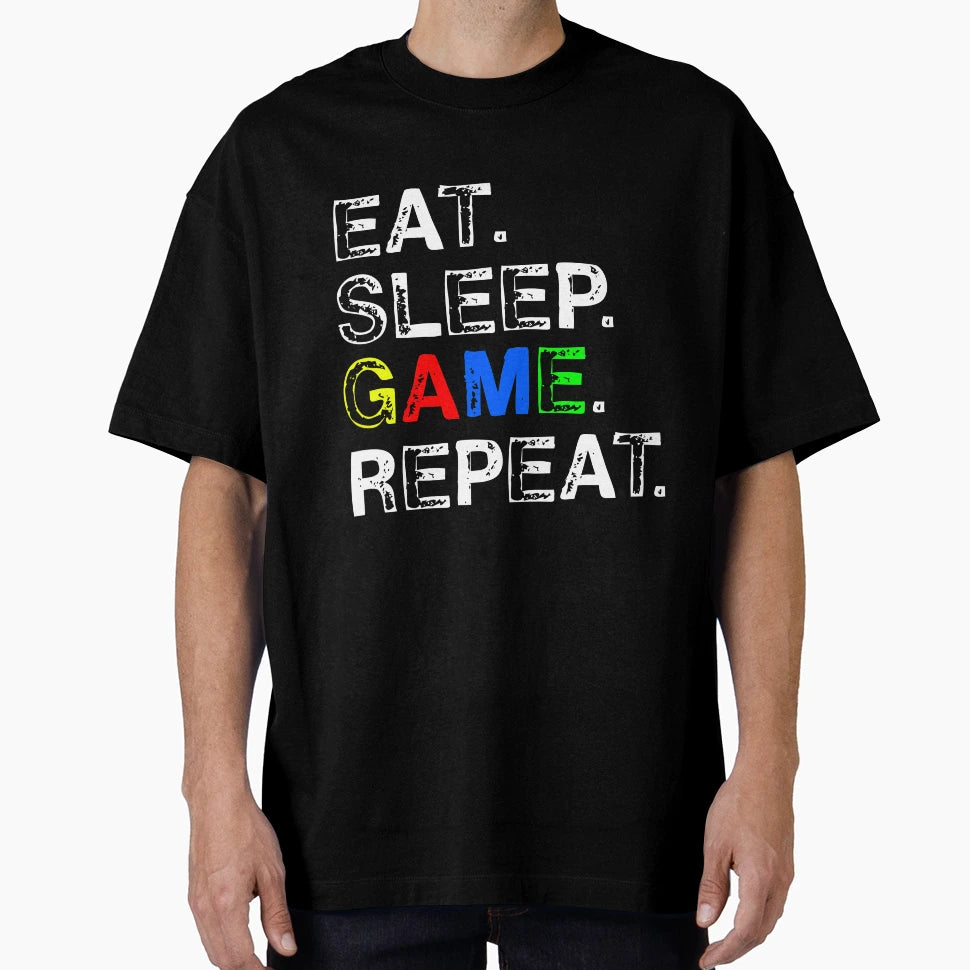 Eat Sleep Game Repeat T-Shirt - Minimalist Print Unisex - T-Shirt, Sweatshirt, Hoodie