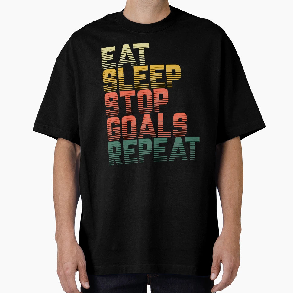 Eat Sleep Stop Goals Repeat Goalie T-Shirt - Minimalist Print for Adults - T-Shirt, Sweatshirt, Hoodie