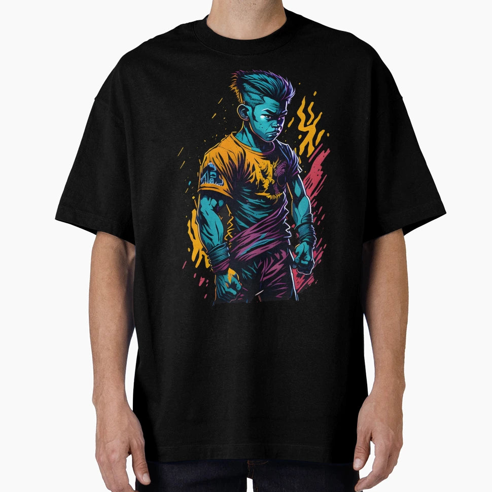 Courageous Fighter Inspiring Digital T-Shirt - Aesthetic Graphic Men Women - T-Shirt, Sweatshirt, Hoodie