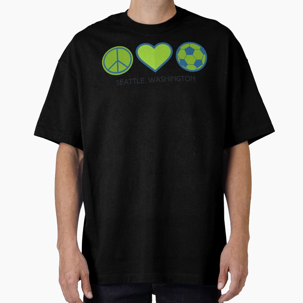 Peace Love Soccer Sounders T-Shirt - Minimalist Print Unisex - T-Shirt, Sweatshirt, Hoodie