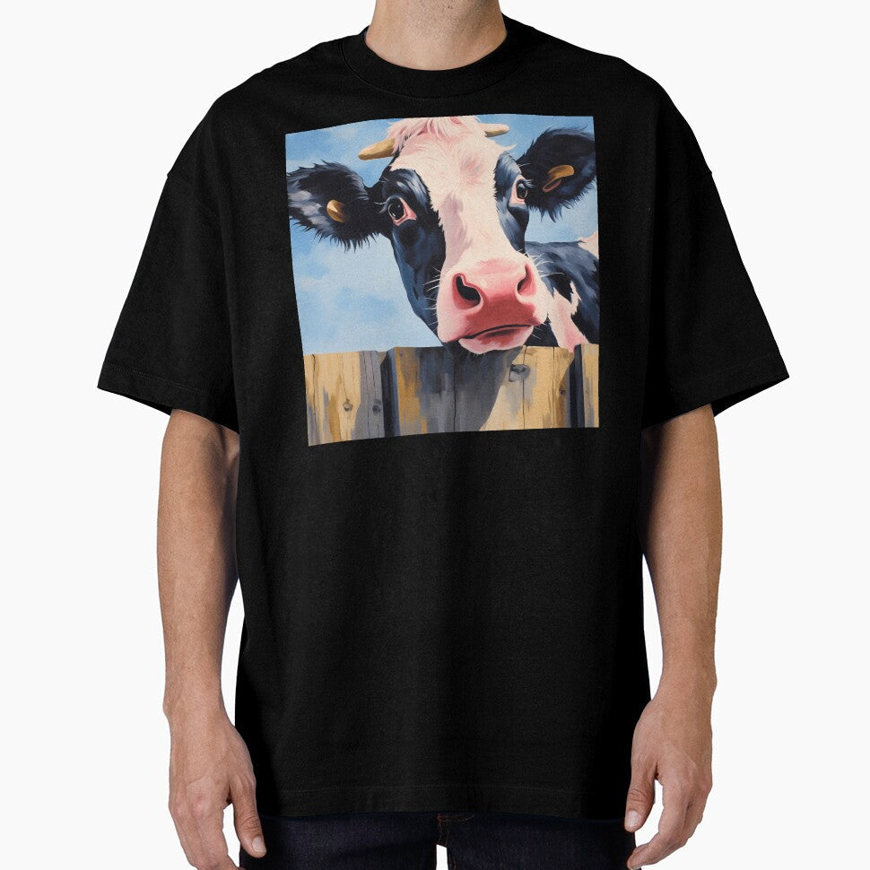 Funny Smiling Black And White Holstein Cow Face - Adult & Kids T-Shirts, Sweatshirts & Hoodies apparel design preview 1
