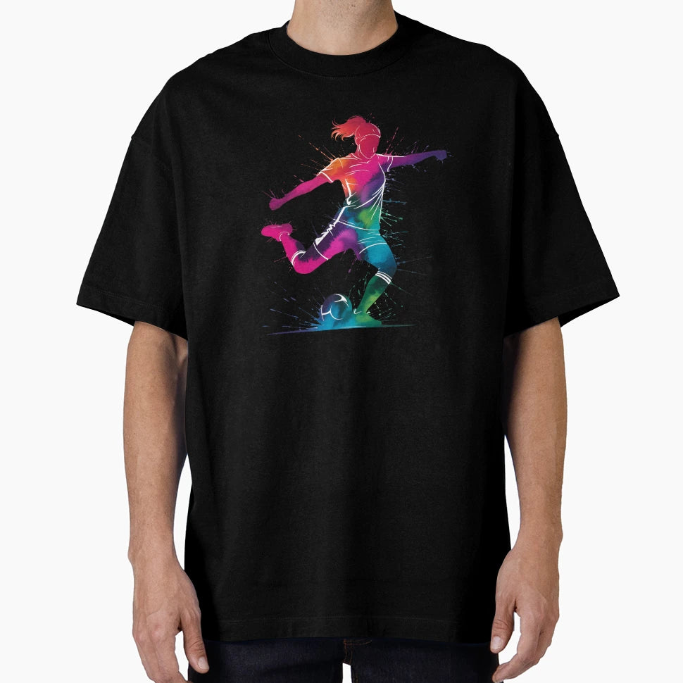Colorful Watercolor Soccer Rainbow T-Shirt - Streetwear Style Unisex - T-Shirt, Sweatshirt, Hoodie