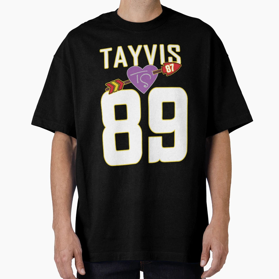 Tayvis Kelce Swift Romance 87 89 Black T-Shirt - Graphic Print for Adults - T-Shirt, Sweatshirt, Hoodie