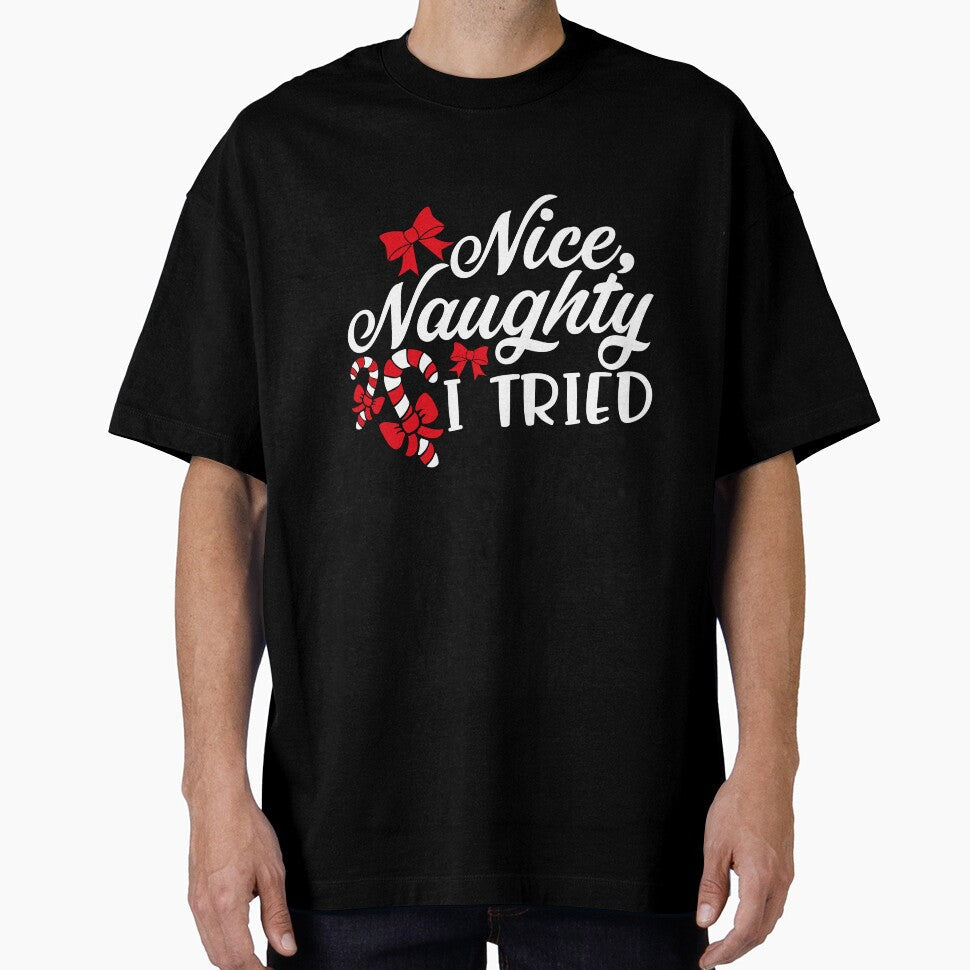 Nice Naughty I Tried Christmas by AllStarMerch - Adult & Kids T-Shirts, Sweatshirts & Hoodies apparel design preview 1