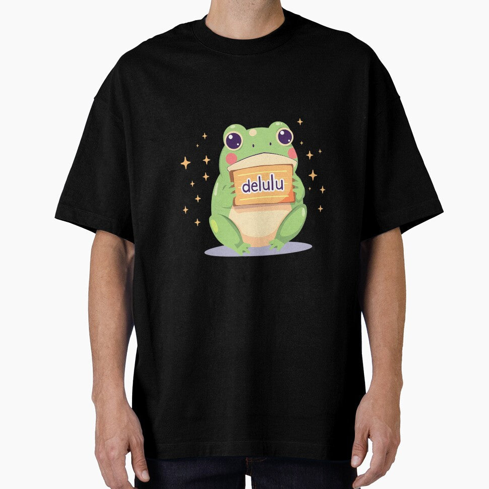 Delulu Frog: Cute and Quirky Vibes by PixelMoodco - Adult & Kids T-Shirts, Sweatshirts & Hoodies apparel design preview 1