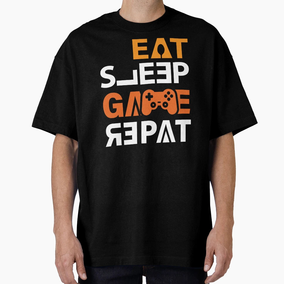 Eat Sleep Game Repeat Gaming T-Shirt - Minimalist Print for Adults - T-Shirt, Sweatshirt, Hoodie