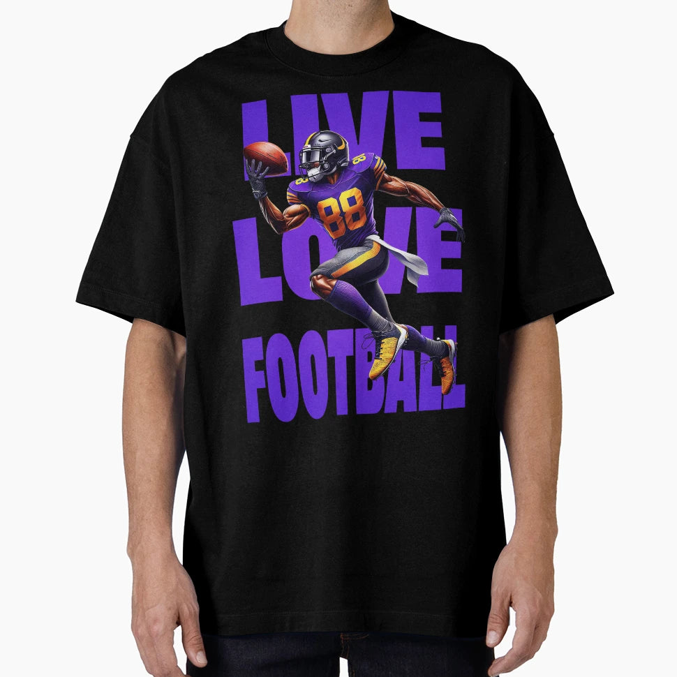 Live Love Football T-Shirt - Minimalist Print Unisex - T-Shirt, Sweatshirt, Hoodie