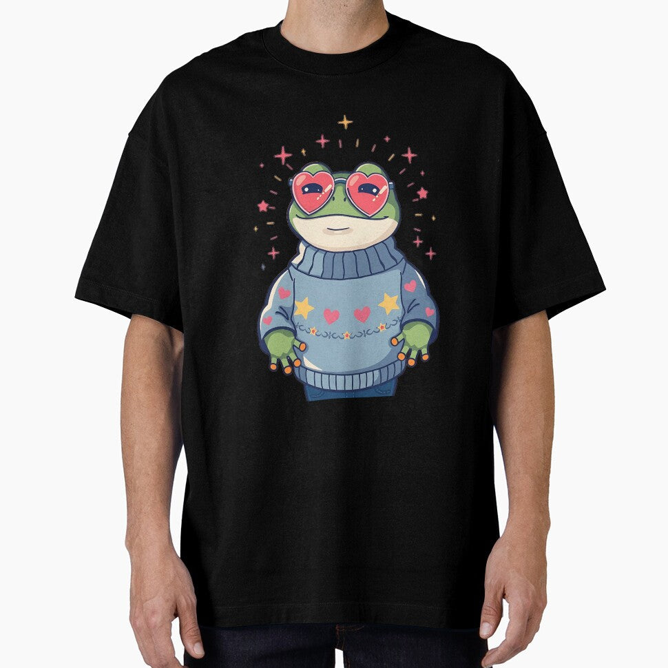The Stylish Frog: A Love-Filled Look by PixelMoodco - Adult & Kids T-Shirts, Sweatshirts & Hoodies apparel design preview 1
