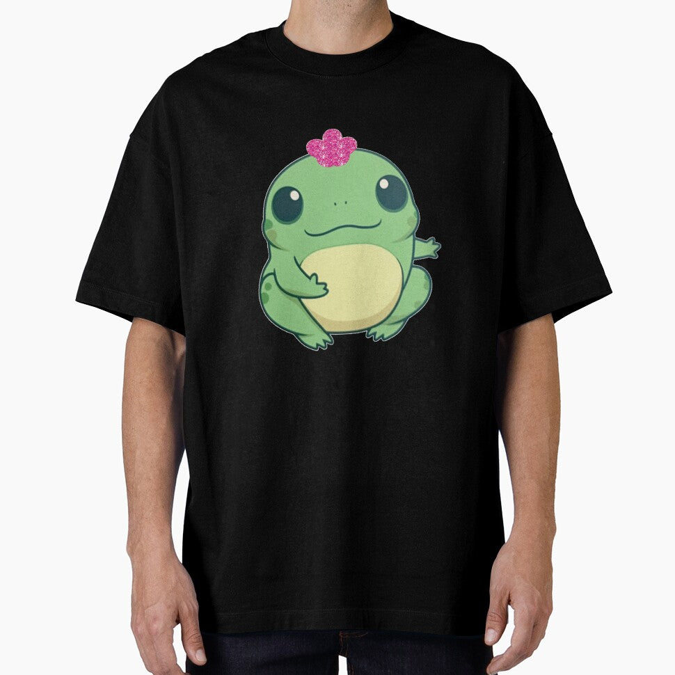 Cute Baby Flower Girl Frog by Sereneluna - Adult & Kids T-Shirts, Sweatshirts & Hoodies apparel design preview 1