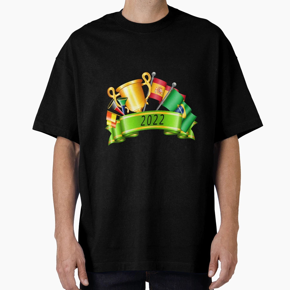 World Cup 2022 Qatar Spain Brazil T-Shirt - Custom Art Print Men Women - T-Shirt, Sweatshirt, Hoodie