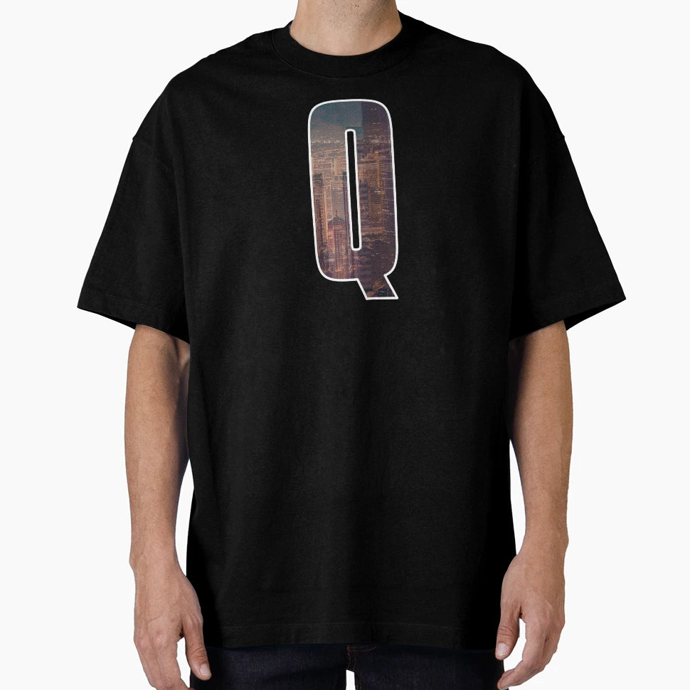 Letter Q City Art T-Shirt - Aesthetic Graphic Men Women - T-Shirt, Sweatshirt, Hoodie
