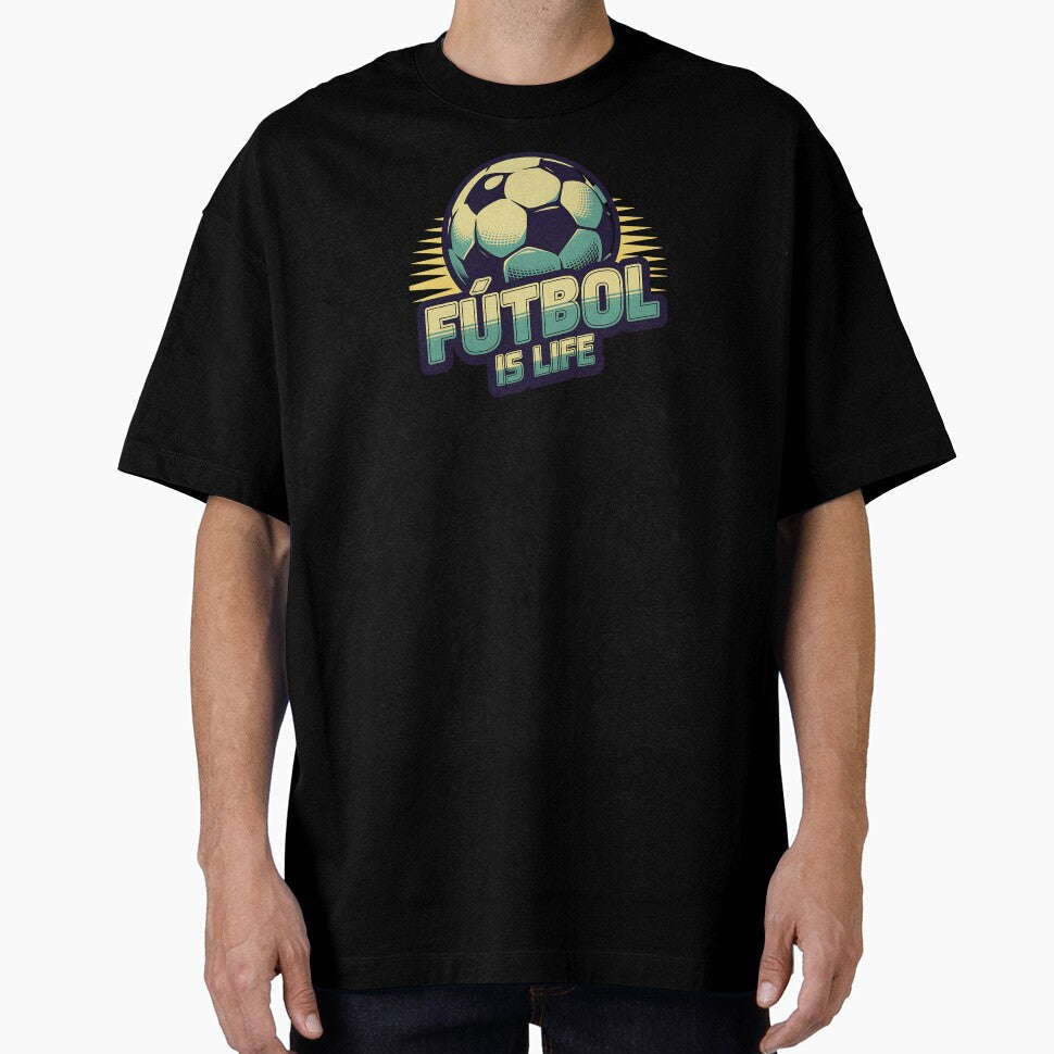 Fútbol is Life Soccer Ball Retro Style Sports Design - Adult & Kids T-Shirts, Sweatshirts & Hoodies apparel design preview 1