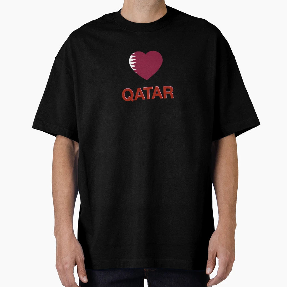 I Love Qatar Emblem T-Shirt - Graphic Print Men Women - T-Shirt, Sweatshirt, Hoodie