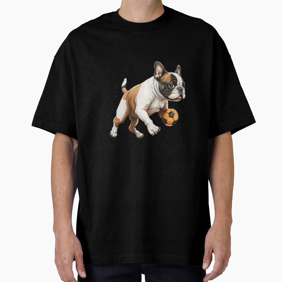 Frenchie the Soccer Player French Bulldog by - Adult & Kids T-Shirts, Sweatshirts & Hoodies apparel design preview 1