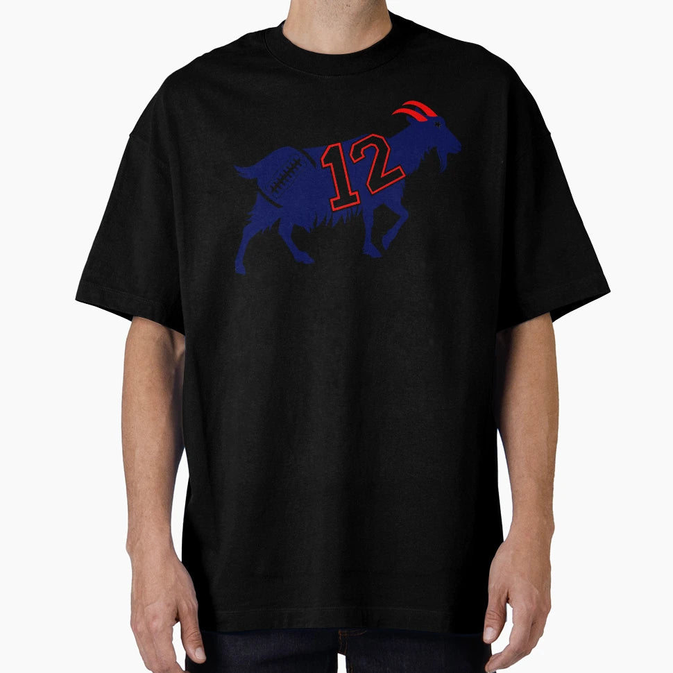 New England Football Goat 12 T-Shirt - Custom Art Print Men Women - T-Shirt, Sweatshirt, Hoodie