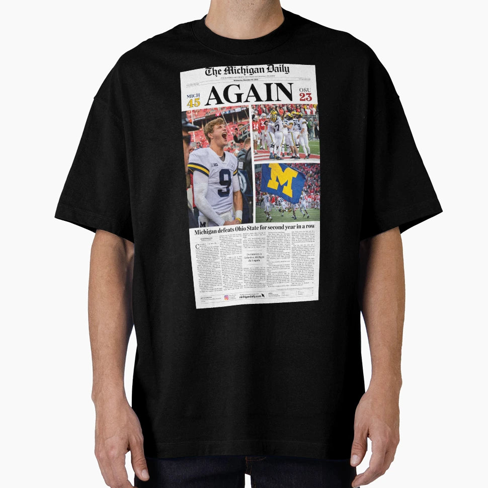 11 30 Michigan Daily Front Cover T-Shirt - Unique Graphic for Adults - T-Shirt, Sweatshirt, Hoodie