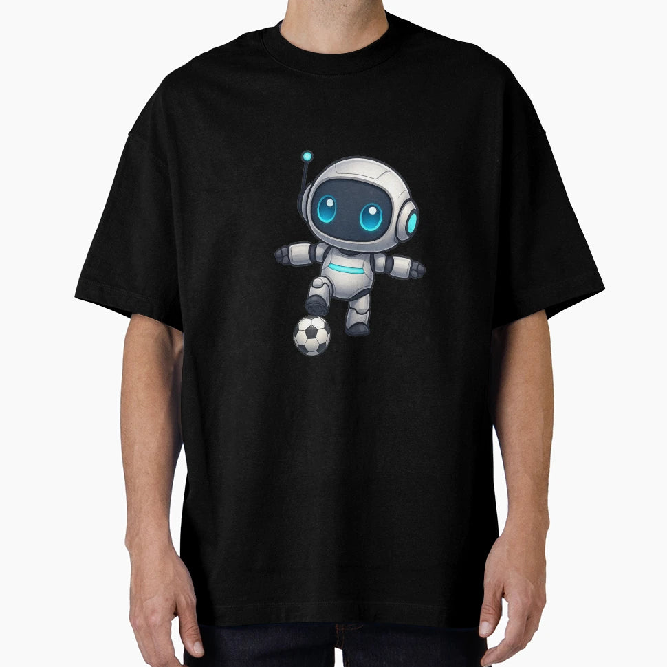 Futuristic Robot Illustration Playing T-Shirt - Minimalist Print Unisex - T-Shirt, Sweatshirt, Hoodie