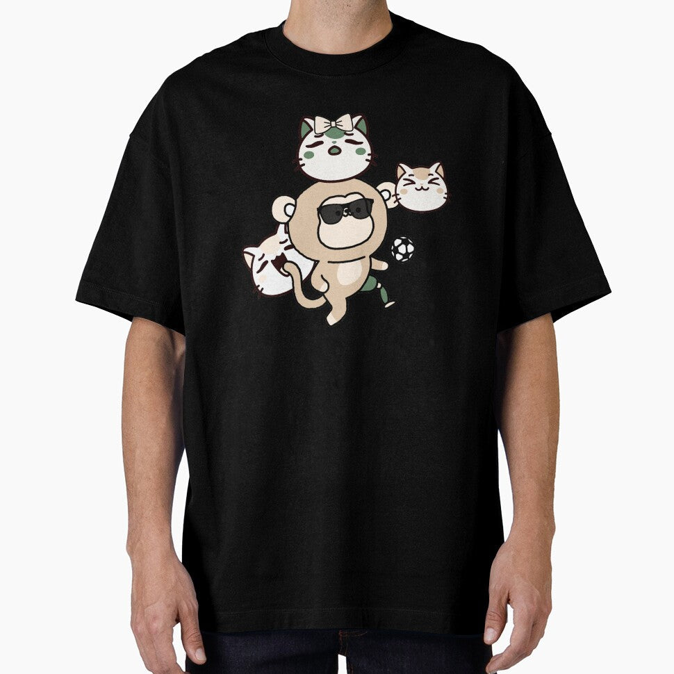 Monkey Soccer Player with Prosthetic Leg and Cat - Adult & Kids T-Shirts, Sweatshirts & Hoodies apparel design preview 1