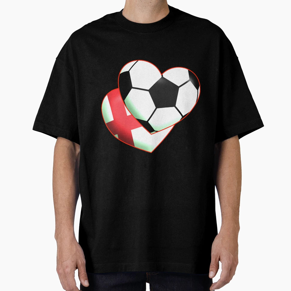 Football Heart England T-Shirt - Graphic Print Men Women - T-Shirt, Sweatshirt, Hoodie
