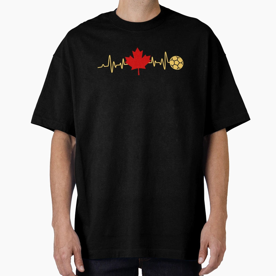 Soccer Heartbeat Canada Soccer Team T-Shirt - Graphic Print for Adults - T-Shirt, Sweatshirt, Hoodie