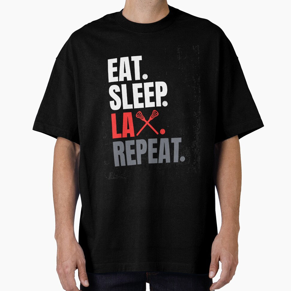 Eat. Sleep. Lacrosse. Repeat by Shadyfruit - Adult & Kids T-Shirts, Sweatshirts & Hoodies apparel design preview 1