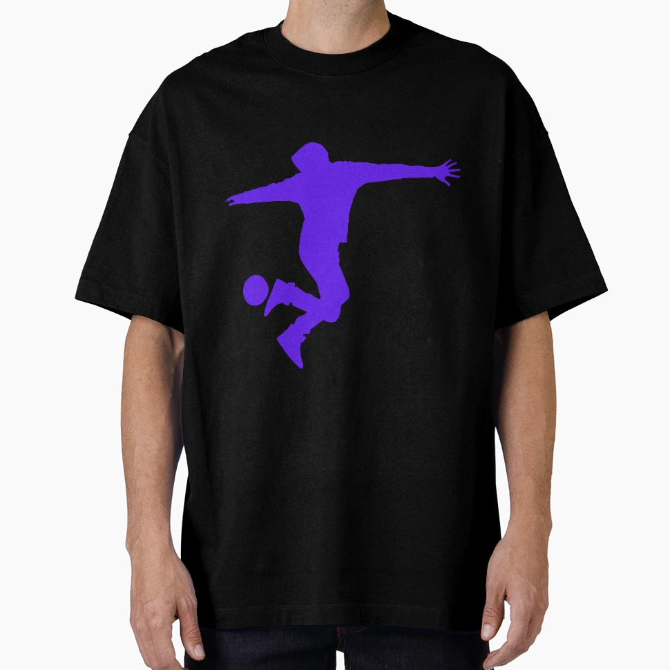 Football Blue Dribbler 3 Player Ball T-Shirt - Aesthetic Graphic Men Women - T-Shirt, Sweatshirt, Hoodie
