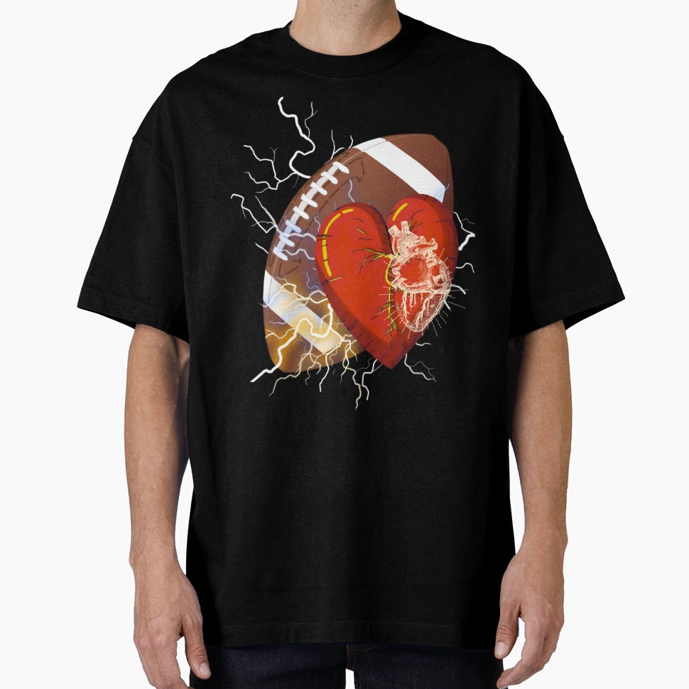 Heart Champion Football T-Shirt - Unique Graphic for Adults - T-Shirt, Sweatshirt, Hoodie