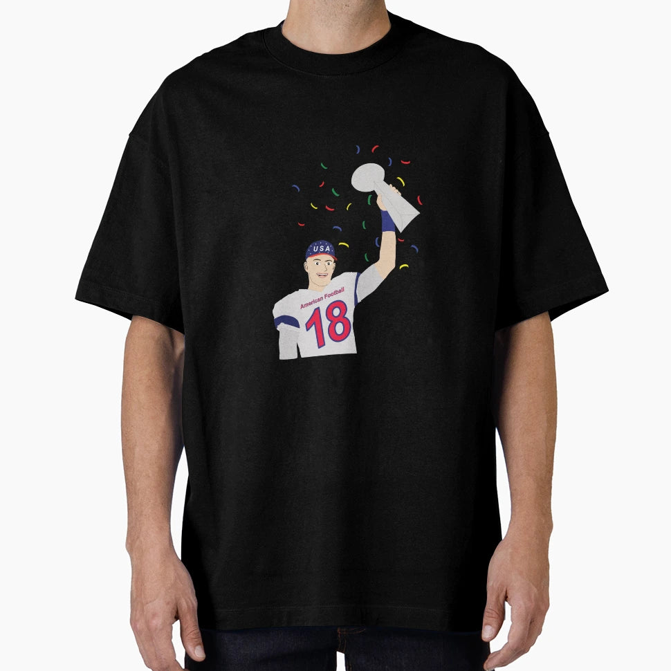 American Football Player Raising T-Shirt - Streetwear Style for Adults - T-Shirt, Sweatshirt, Hoodie