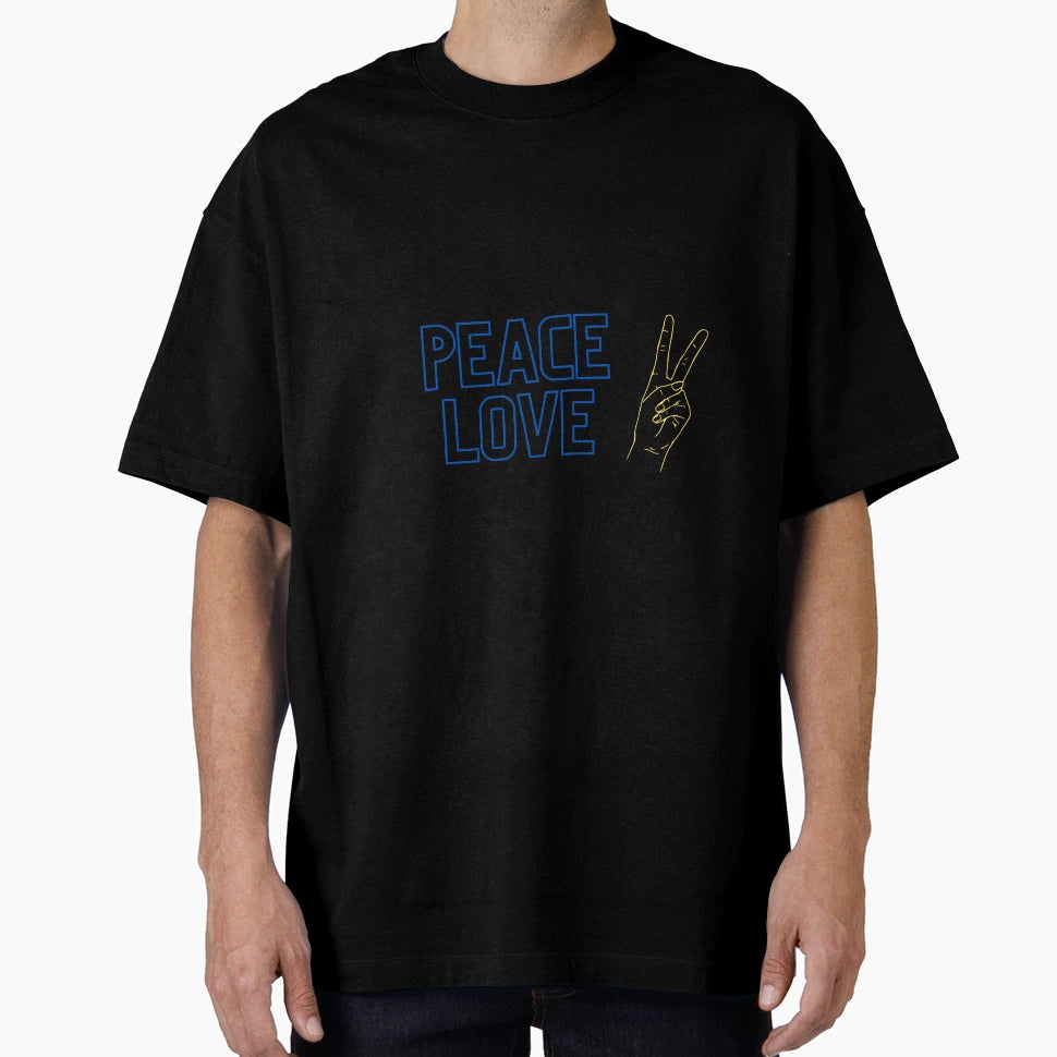 Peace Love T-Shirt - Custom Art Print Men Women - T-Shirt, Sweatshirt, Hoodie